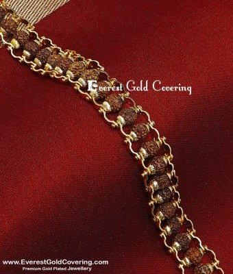 BCT601 - Latest High Quality Gold Look Rudraksha Bracelet for Men