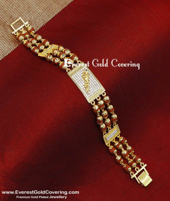 BCT602 - Trendy Cheetah With 2 Line Rudraksha Bracelet for Men