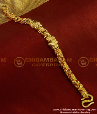 BCT66 - Trendy Gold Plated Elephant Head Design Heavy Men‘s Hand Bracelet Imitation Jewelry 
