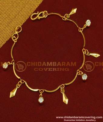 BCT69 - Trendy Gold Plated Ad Stone Hanging Bracelet Design for Teenage Girls 