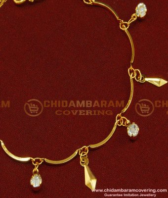 BCT69 - Trendy Gold Plated Ad Stone Hanging Bracelet Design for Teenage Girls 