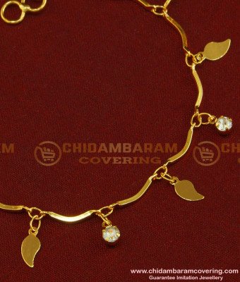 BCT71 - American Diamond Hanging Mango Design Gold Covering Bracelet Buy Online 