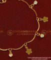 BCT72 - Light Weight Real Gold Design Flower Tassel Ad Stone Stylish Bracelet for Girls 