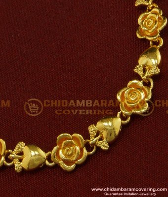 BCT91 - Most Beautiful Rose Flower Design 1 Gram Gold Bracelet
