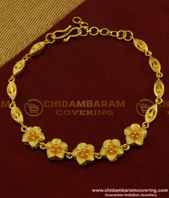 BCT93 - Modern Party Wear Flower Design 1 Gram Gold Bracelet