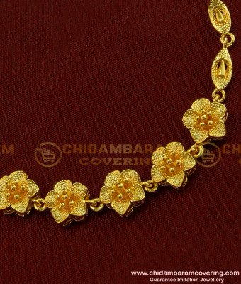 BCT93 - Modern Party Wear Flower Design 1 Gram Gold Bracelet