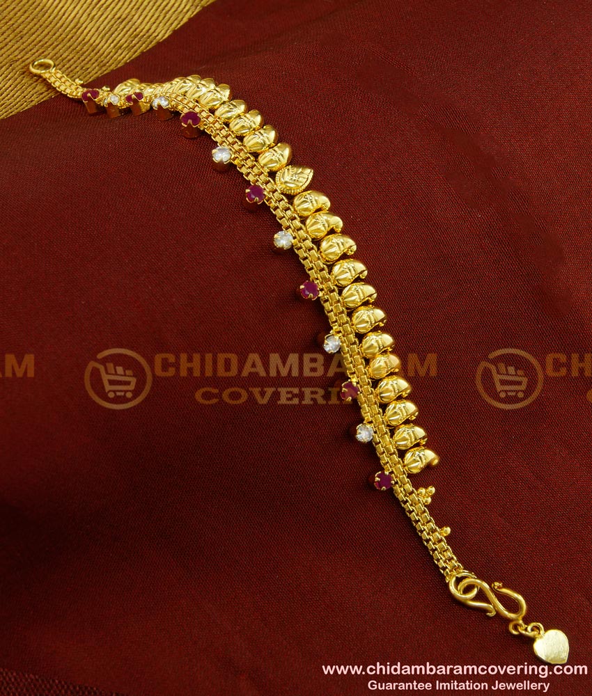 BCT96 - Unique Collection CZ Stone Mango Design Bracelet Designs for Women