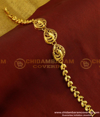 BCT97 - Trendy One Gram Gold Plated Leaf Design Bracelet for Ladies