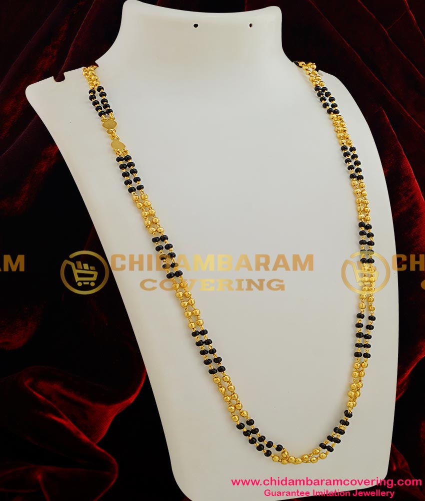 CHN007 - Gold Plated Two Line Mangalsutra Chain (Karugamani Chain)