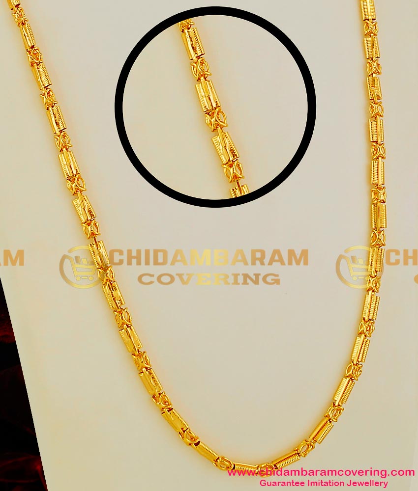 CHN017 – Traditional Kerala Full Plain Spring Design Long Chain Guarantee Jewellery Online