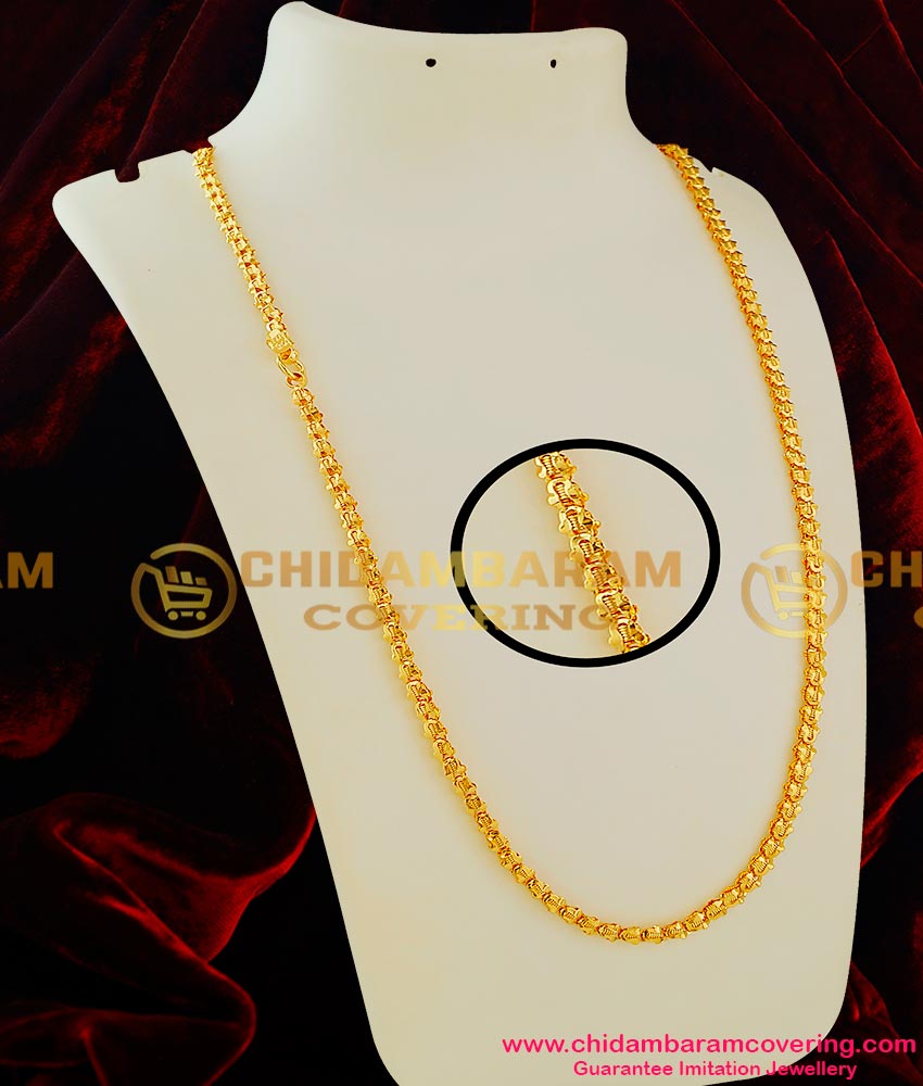 CHN018 – Pure 1 Gram Gold Plated Light Petal Spring Chain South Indian Traditional Jewellery