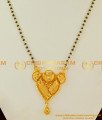 CHN028 - Short Chain Mangalsutra Design Black Crystal Karishma Chain with Plain Pendant