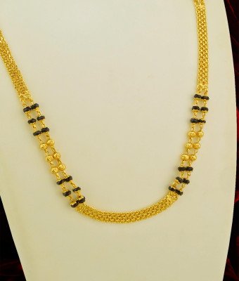 CHN030 - 1 Gram Gold Two Line Karishma Mangalsutra Chain Online Shopping