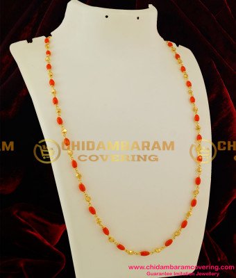 CHN034 - Gold Plated Coral Chain Design Daily Wear Online