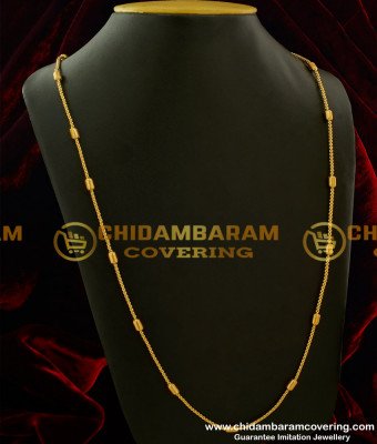CHN046 - Daily Wear Light Weight Cylinder Shape Design Long Chain Buy Online