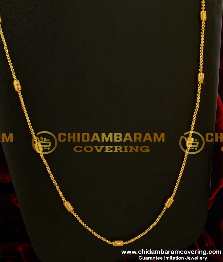 CHN046 - Daily Wear Light Weight Cylinder Shape Design Long Chain Buy Online