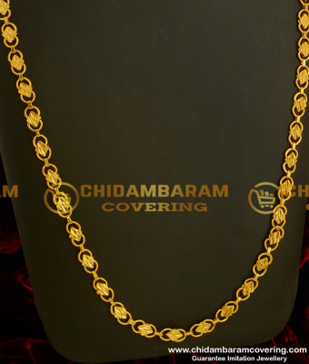 CHN049-LG - 30 Inches Long Chain Diamond Cut Gold Plated Chain for Female