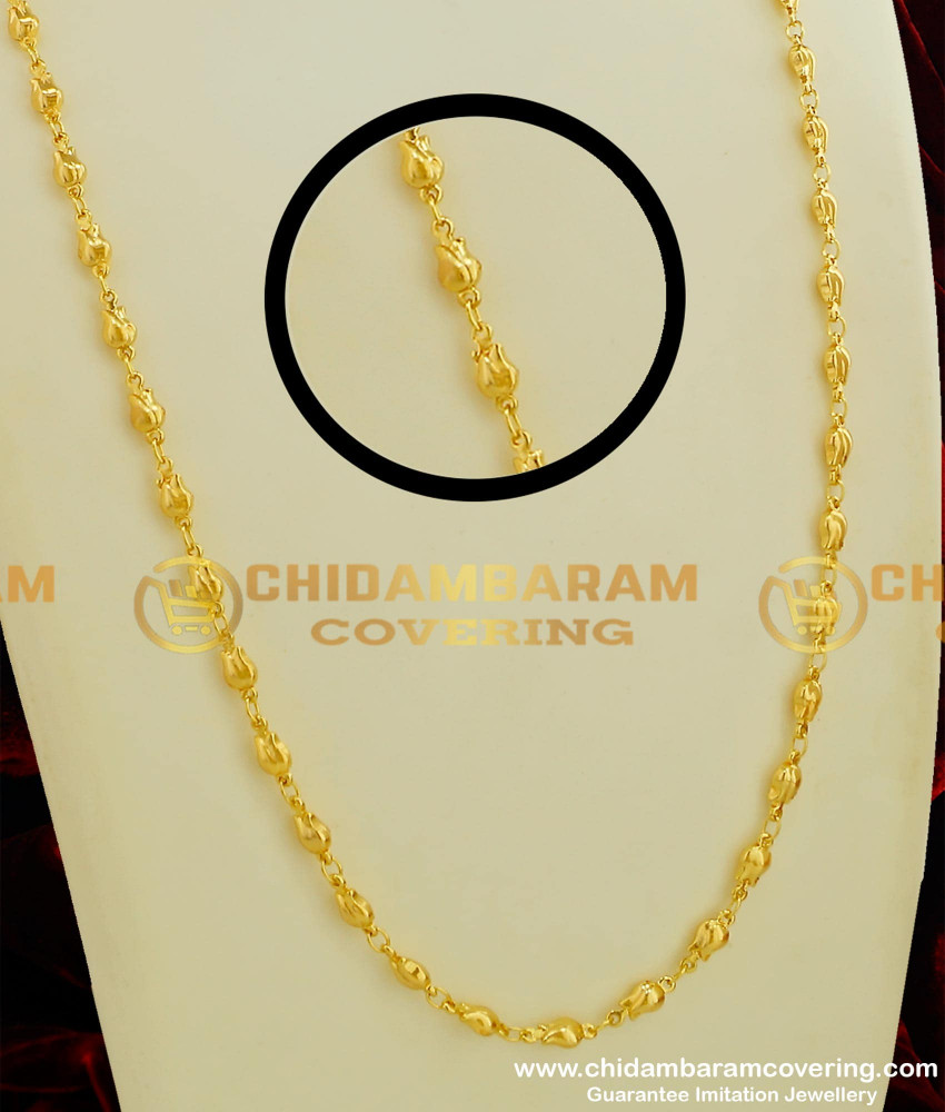 CHN059 - Tulip Flower Designer Chain Gold Plated South Indian Jewelry Online