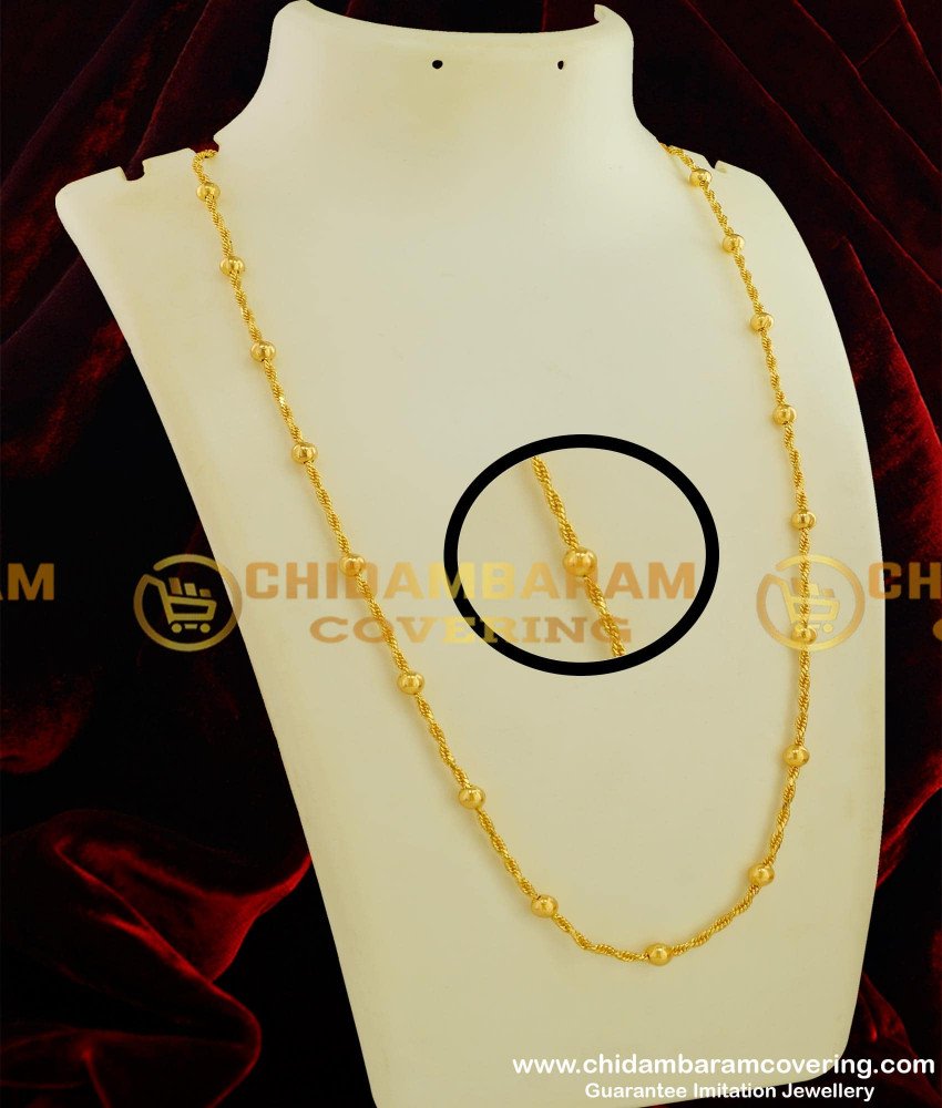 CHN064 - Latest Collection Gold Plated Ball Disco Chain Design Buy Online