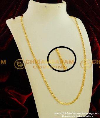 CHN066 - One Gram Wheat Chain Gold Design Plain Chain for Men and Women