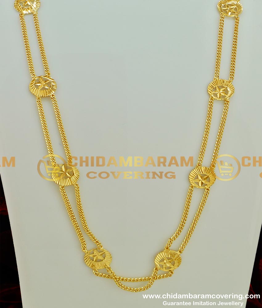 CHN078 - Gold Plated Rettai Vadam Pirai Chain Muslim Bridal Marriage Thali Chain Design Buy Online