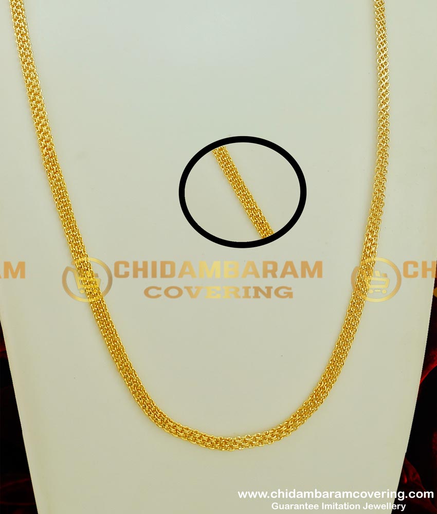 CHN080-XLG - 36 Inches Stunning Gold Net Pattern | Delhi Chain for Daily Use