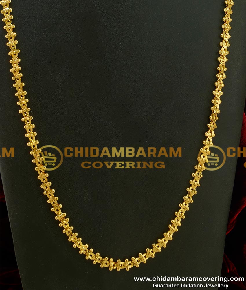 CHN082-LG - 30 Inches Traditional Design One Gram Gold Annamalai Chain Design Guarantee Chain Buy Online