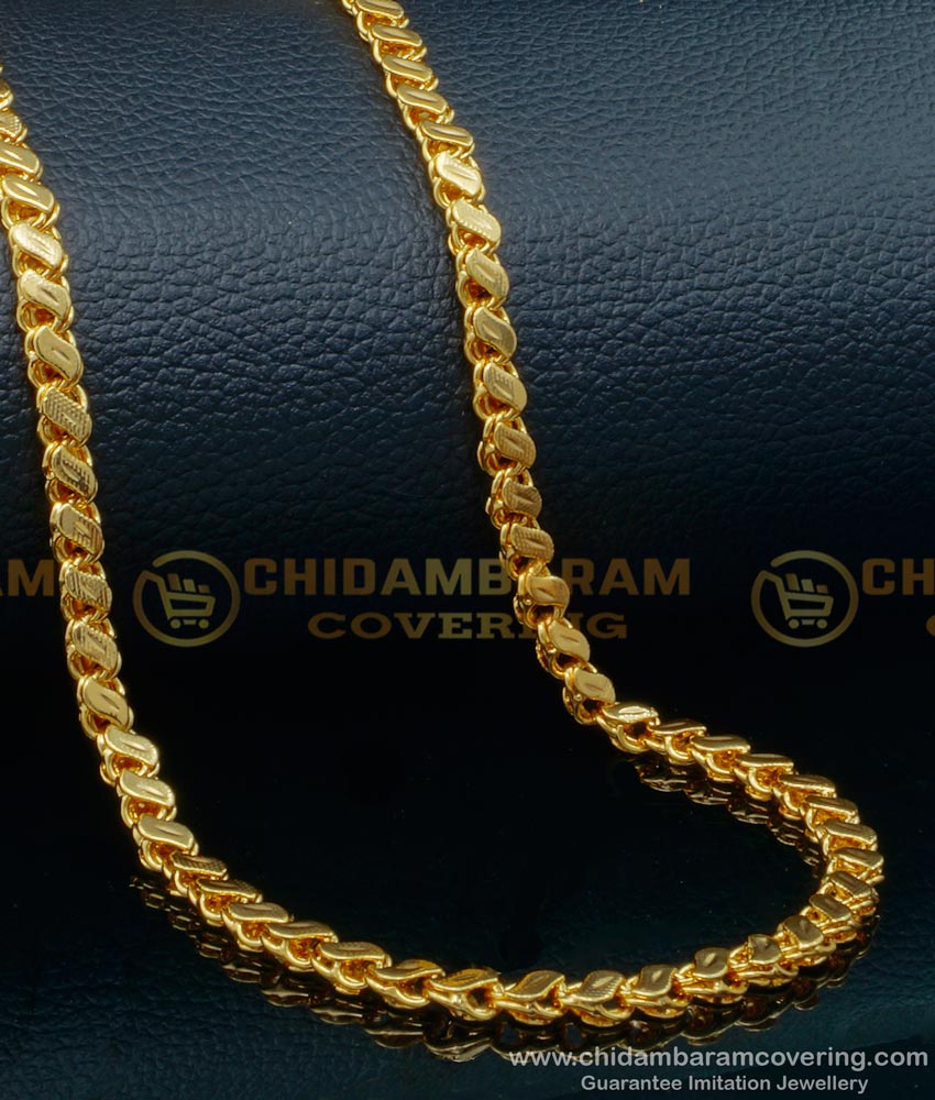 CHN083-XLG - 36 Inches Long Chain Chidambaram Covering Gold Plated Grand Look Designer Cut Sundari Chain Design Online