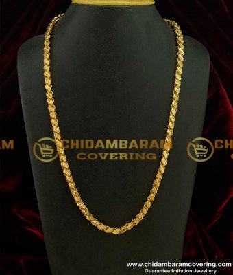 CHN083-XLG - 36 Inches Long Chain Chidambaram Covering Gold Plated Grand Look Designer Cut Sundari Chain Design Online