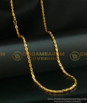 CHN091 - Trendy Wheat Model Gold Chain Design Daily Wear One Gram Gold Plated with Guarantee Chain Online 