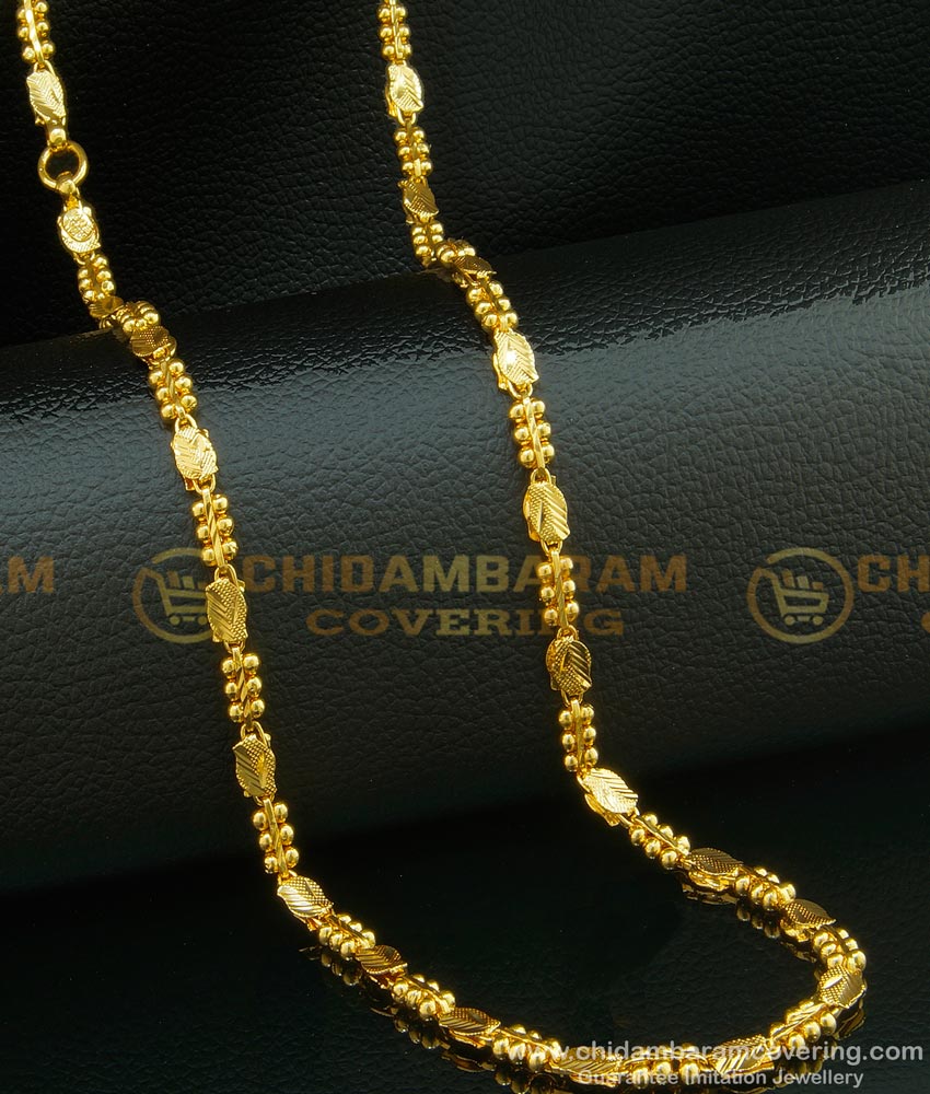 CHN095 - 24 Inches One Gram Gold Plated Party Wear Designer Chain for Girls