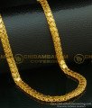 CHN099-LG - 30 Inches Long Stylish Micro Gold Plated Heavy Thick Heart Design Broad Gold Chain for Men 