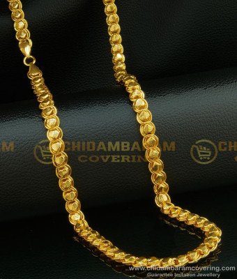 CHN100 - New Model Party Wear Design Heavy Thick Heart Design Broad Gold Chain for Men