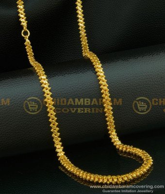 CHN111-XLG - 36 Inches Gold Plated S Cutting Long Gold Chain Designs for Ladies