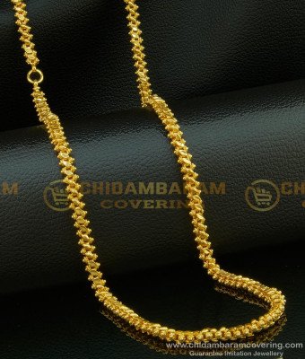 CHN112 - Stunning Gold Daily Wear Gold Plated Oval Cutting Long Chain Buy Online 