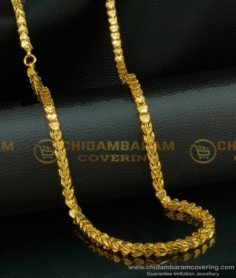 CHN114 - Gold Plated Long Chain Four Side Heart Design Heavy Thick Square Chain Buy Online