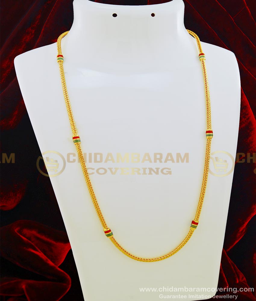 CHN152 - New Model South Indian Enamel Chain Thirumangalyam Kodi Saradu Chain for Women