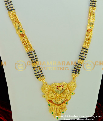 CHN120 - 30 Inches Forming Gold Designer Pendant with Traditional North Indian Mangalsutra of Women Hari Pethe  