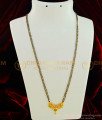 CHN134 - Simple Dilly Wear Black Beads Mala Design Two Line Long Mangalsutra for Women