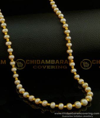 CHN141 - Original Pearl Mala I Gram Gold Muthu Malai Designs Buy Online