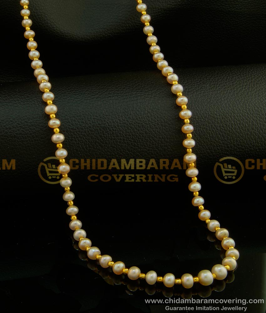 CHN141 - Original Pearl Mala I Gram Gold Muthu Malai Designs Buy Online