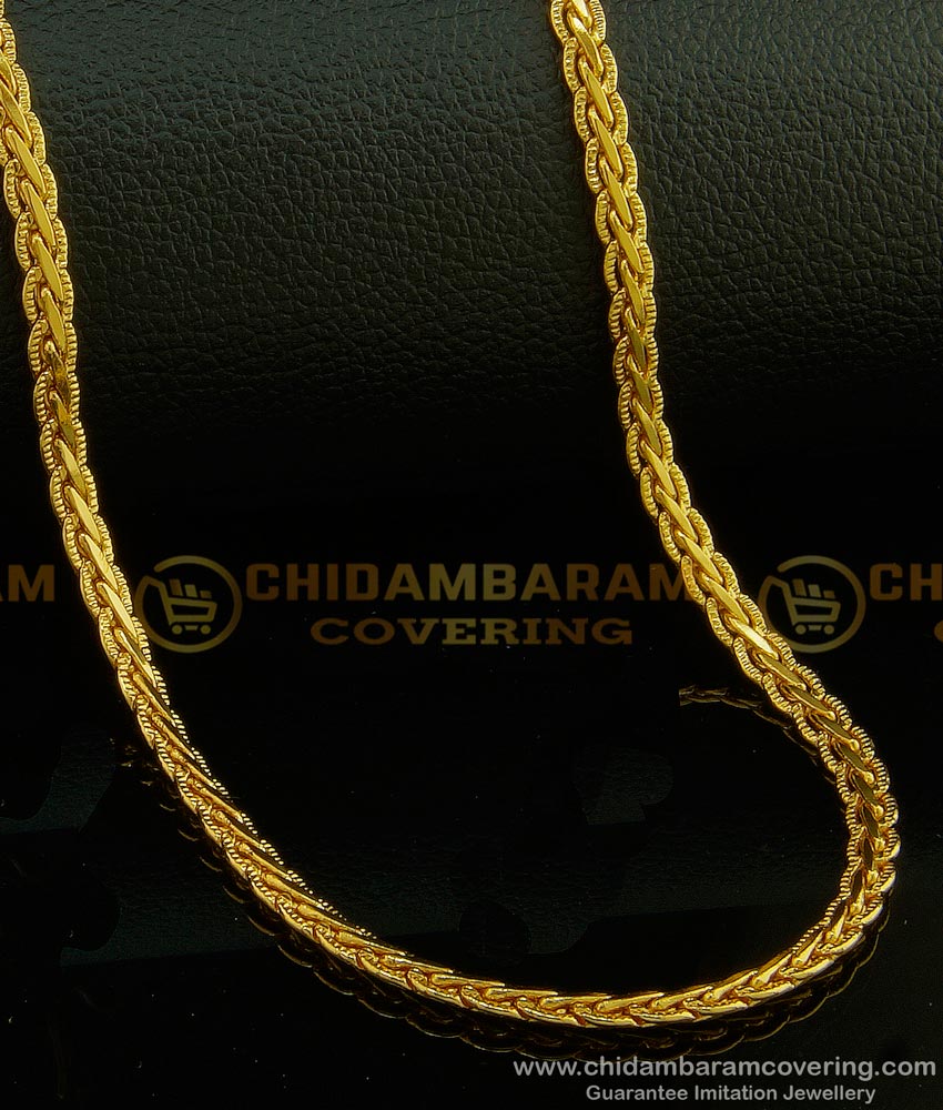 CHN142-LG - 30 Inches Light Weight Daily Wear Thick Gold Chain Look Guarantee Chain Online