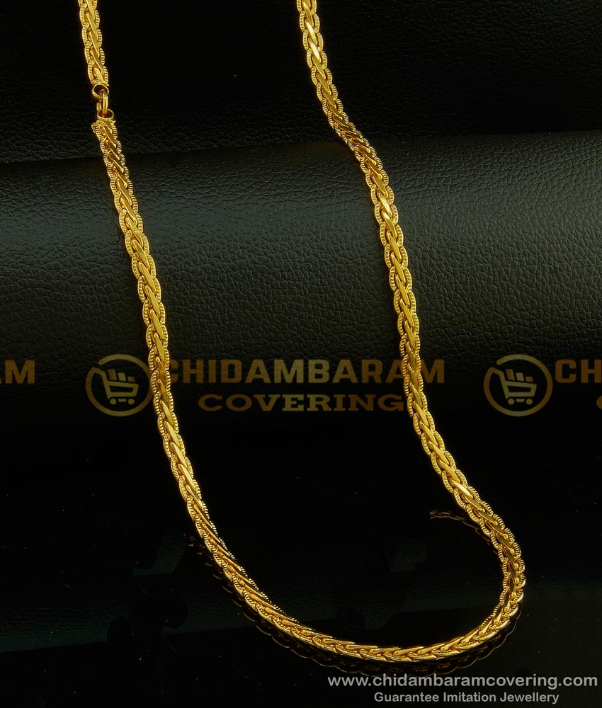 CHN142-LG - 30 Inches Light Weight Daily Wear Thick Gold Chain Look Guarantee Chain Online