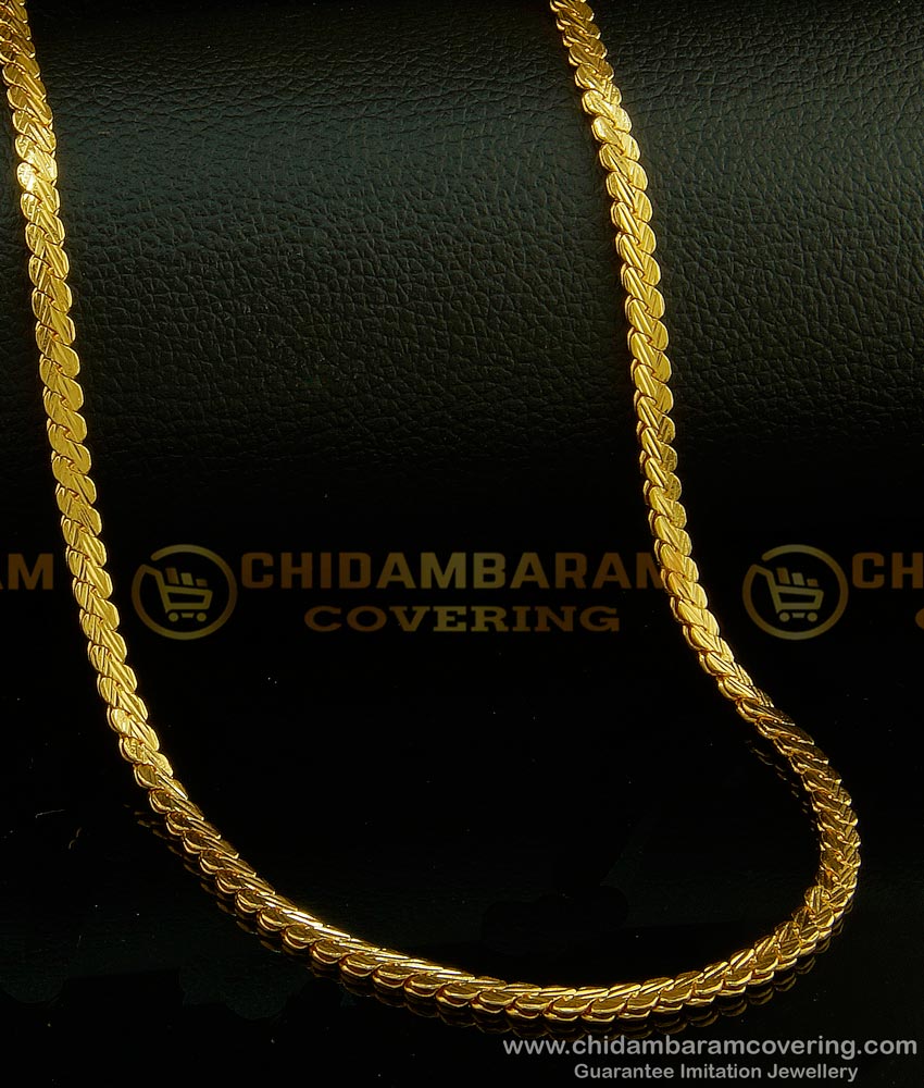 CHN143-LG - 30 Inches One Gram Gold Plated Light Weight Daily Wear Designer Chain Online
