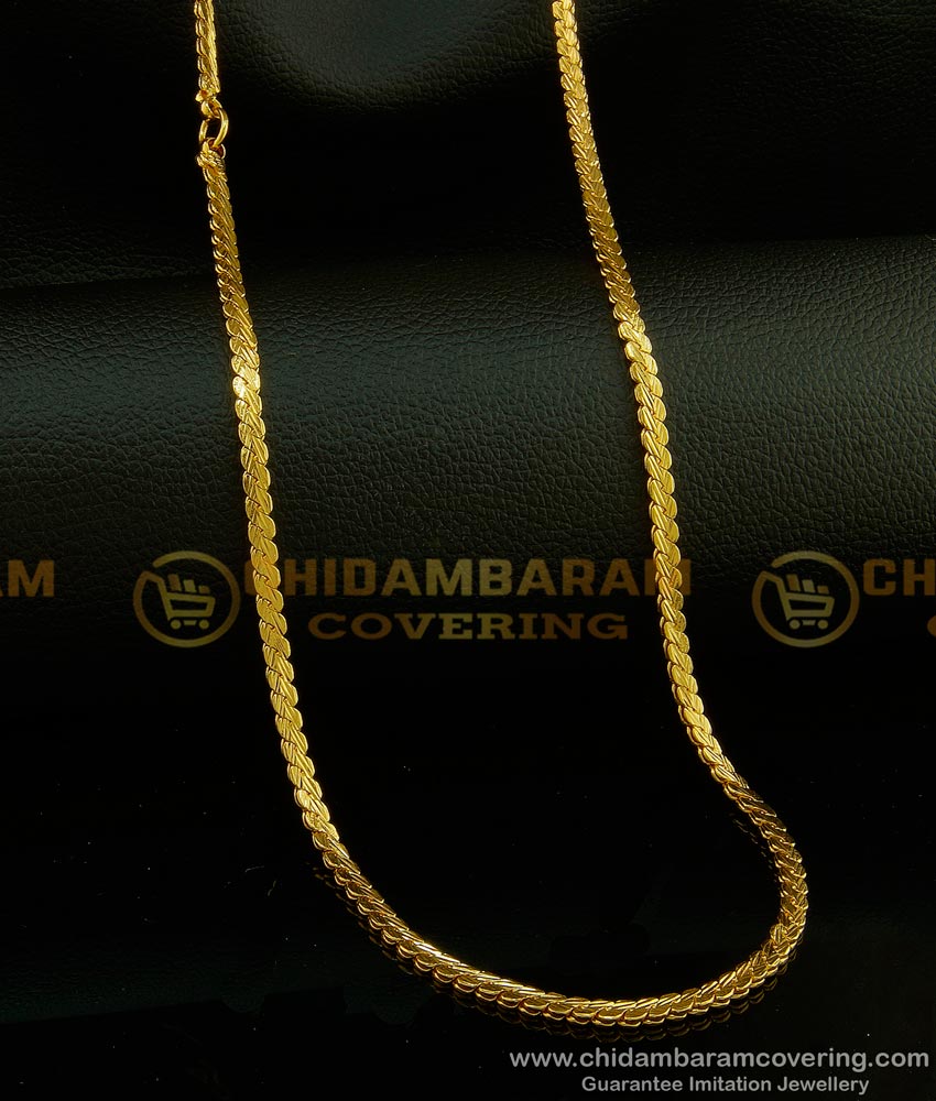 CHN143-LG - 30 Inches One Gram Gold Plated Light Weight Daily Wear Designer Chain Online