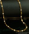 CHN148 - One Gram Gold Plated Designer Ad White Stone Gold Covering Chain for Ladies 