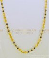 CHN153 - New Design Black Crystal with Gold Beads Chain One Gram Gold Plated Daily Wear Chain Online