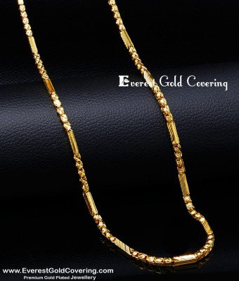 CHN157 - One Gram Gold Plated Thin Jayanthi Katta Kumil Box Chain Daily Wear with Guarantee Chain Online