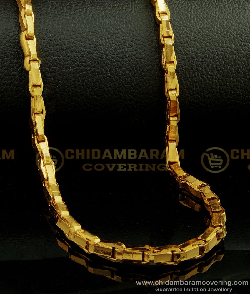 CHN158 - Men’s Chain Micro Gold Plated Daily Wear Heavy Thick Chain for Men 