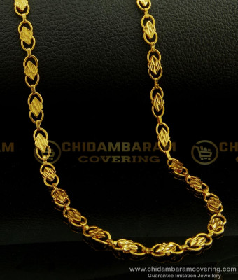 CHN162-XLG - 36 Inches Long Latest Collection Light Weight Gold Plated Designer Long Chain for Women
